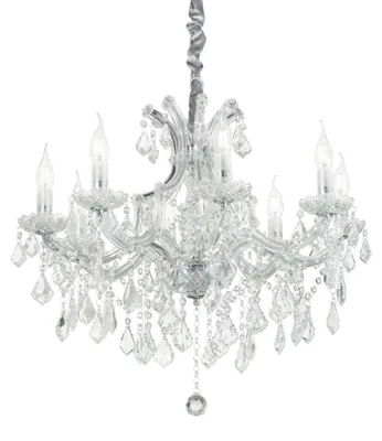 Productafbeelding van Klassieke Napoleon kroonluchter, metaal en kristal, chroom, 8 lampen, fitting E14