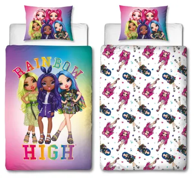 Produktbild von Rainbow High Bettwäsche-Set – 140x200 cm Bettbezug & 60x70 cm Kissenbezug aus 100% Polyester