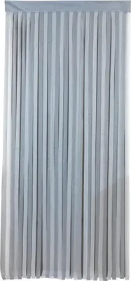 Image de Pratique rideau à rayures - gris/blanc - 1 pièce - polyester - 90 x 200 cm