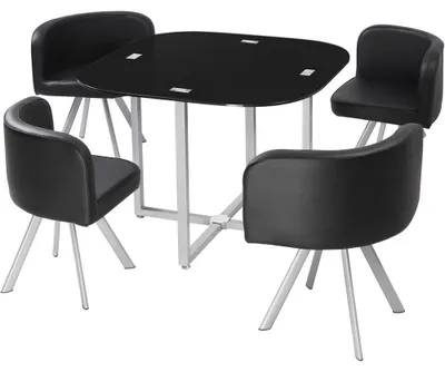 Image de MENZZO Table et chaises Mosaic 90 Noir