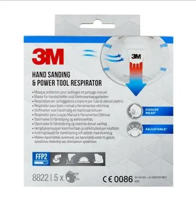 Immagine prodotto di 3M 7100328975 3M Atemschutzmasken Cool Flow™ 8822 FFP2 NR D DIN EN 149:2001, A1:2009, 5 St.