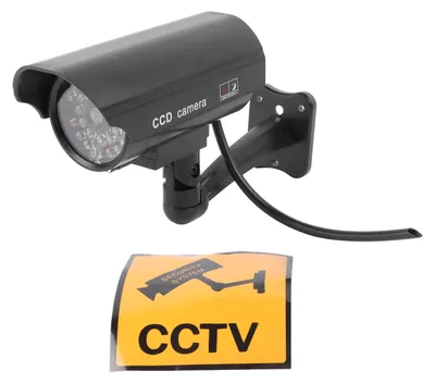 Immagine prodotto di Telecamera di sorveglianza finta, con luci rosse lampeggianti, sistema di videosorveglianza simulato per abitazioni, negozi e uffici