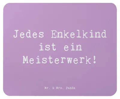 Produktbild von Mr. & Mrs. Panda Mousepad Spruch Enkelkinder Meisterwerk - Lavendeltraum - Geschenk, Großeltern, Handarbeit, Mauspad, Familienmitglieder, notebook, Familie, computer, pc
