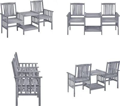 Immagine prodotto di vidaXL Sedie da giardino con tavolo da tè 159x61x92 cm in legno massiccio di acacia - Set da bistrot - Set da bistrot - Sedie con tavolo da tè - Sedie con tavoli da tè