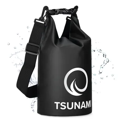 Produktbild von TSUNAMI Dry Bag 5 L, wasserdichter Outdoor-Beutel, Rollverschluss, für Kajak, SUP, schwarz