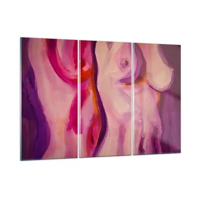 Produktbild von Bilder auf glas - Frau Tat Körper - 165x110cm - Glasbilder - Wandbilder - Kunstdruck - zum Aufhängen bereit - Wanddekoration aus Glas - Glas Bilder - Wandbild auf Glas - 3 Teile - GCE165x110-3812