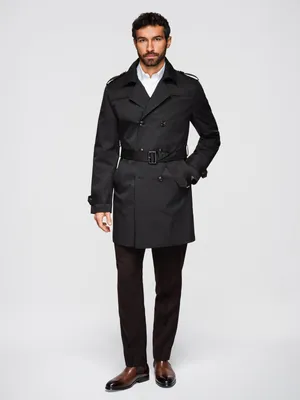 Produktbild von OMBRE Trenchcoat Slim Fit Eleganz Klassisch OM-COLC-0146 black XL