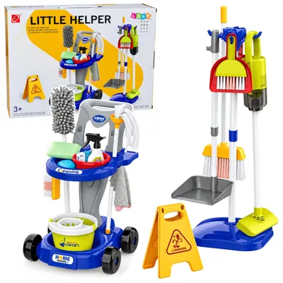Immagine prodotto di Set pulizia per bambini: carrello aspirapolvere, scopa e accessori (29 pezzi)