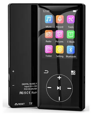 Produktbild von 2,4-Zoll MP3-Player mit 64 GB Speicher, Bluetooth-Übertragung, HiFi-Klang, Lautsprecher, FM-Radio, Aufnahme & E-Book-Reader