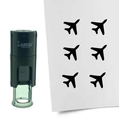Image de Tampon encreur CombiCraft Avion 10 mm rond – Encre noire