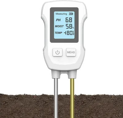 Produktbild von 3in1 Feuchtigkeitsmesser PH Wert Messgerät, Temperatur, Feuchtigkeit Bodentester Garten Rasen Bauernhof Pflanzenanbau Feuchtigkeitsmessgerät
