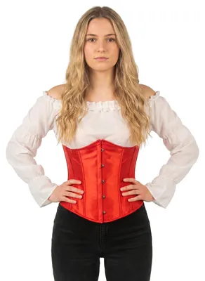 Produktbild von Korsett Piraten-/Steampunk-Damenmodell Rot L (42–44)