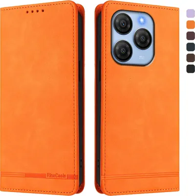Image de Etui pour Blackview Shark 9, étui rétro en cuirPolyuréthaneavec support et fentes pour cartes Orange