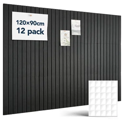 Zdjęcie produktu dla Duża tablica korkowa 120x90 cm - samoprzylepny filc - 12 sztuk - dekoracyjna tablica do notatek - zawiera 60 dwustronnych podkładek samoprzylepnych - idealna do biura/pokoju dziecięcego - tablica do notatek