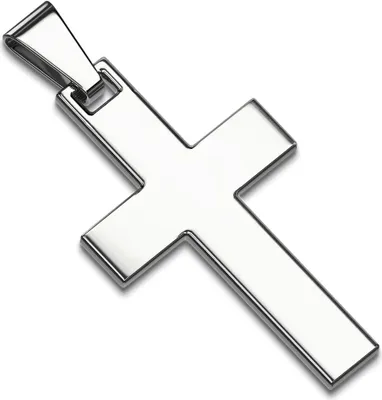 Produktbild von Edelstahl Anhänger Kreuz Halskette Lederkette Kugelkette Damen Herren Autiga® silber-nur-anhänger