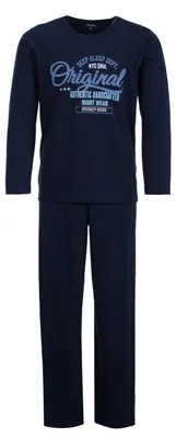 Produktbild von Pyjama Set Langarm - Original Authentic Nightwear, Farbe:navy, Größe:M