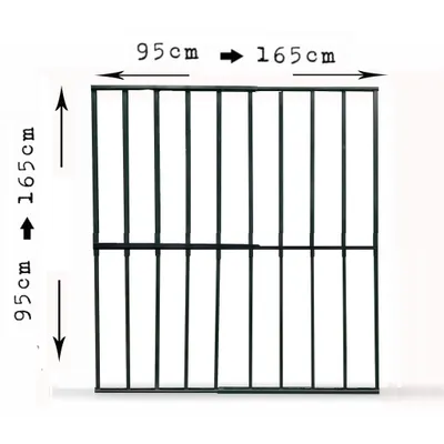 Produktbild von Fenstergitter ausziehbar 95 × 95 bis 165 × 165 cm Schwarz – Einbruchschutz Sicherheitsgitter aus Stahl für große Fenster, verstellbar