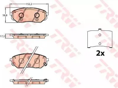 Produktbild von TRW Bremsbeläge Satz Vorne für KIA SORENTO III GDB3638