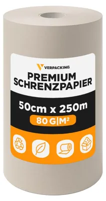Produktbild von Pakpapier 80 g/m², 50 cm x 250 m, 3 Rollen, Recyclingpapier für Versand