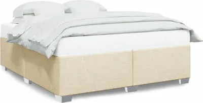 Produktbild von vidaXL Bettgestell ohne Matratze Creme 200x200 cm Stoff
