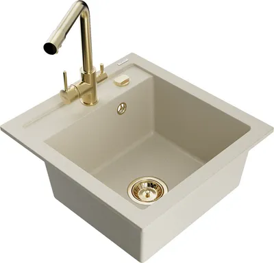 Produktbild von Mexen Vito 1-Becken-Granit-Spüle mit Mischbatterie Duero, Beige - 6503-69-671600-50