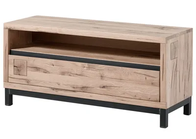 Image de MASSIVMOEBEL24 | Meuble TV 120x40 Chêne sauvage huilé Bianco VILLANDERS #212