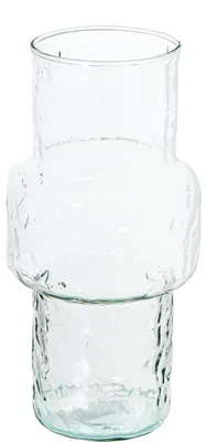 Kristallförmige Vase, transparent, 14 x 14 x 28 cm
