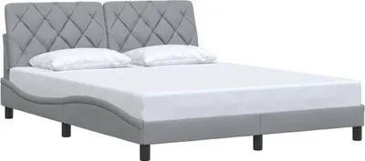 Produktbild von vidaXL Bettgestell ohne Matratze Hellgrau 160x200 cm Stoff