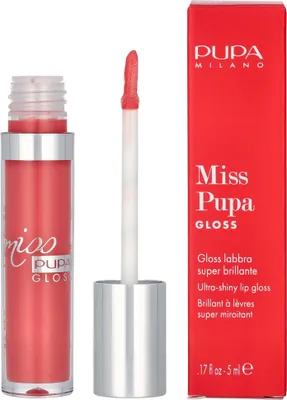 Productafbeelding van PUPA Milano Miss Pupa Gloss, Roze, Ingenious Pink, Hydraterend, Voedend, Volumegevend, Gladmakend, Volumegevend, Glanz, Hyaluronzuur, Parabeenvrij