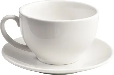Immagine prodotto di Tazza in porcellana con piattino - Bianco elegante - 220 ml