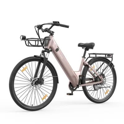 Obrázek produktu pro 28" Elektrické kolo, kapacita baterie 18 Ah, dojezd 100 km, 7rychlostní převodovka, městské elektrokolo, holandské elektrokolo, barva: šampaňové zlato