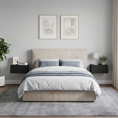 Obrázok produktu pre Maison Exclusive – Nástenný nočný stolík, 2 ks, čierny, 49 x 34,5 x 24 cm