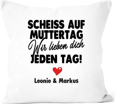 Produktbild von personalisierter Kissen-Bezug MOTIV persönliches Muttertagsgeschenk SpecialMe® weiß 40cm x 40cm