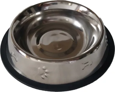 Produktbild von Fressnapf Futternapf Edelstahl Wasser Futter Hund Katze Ø 21 cm Gummiring