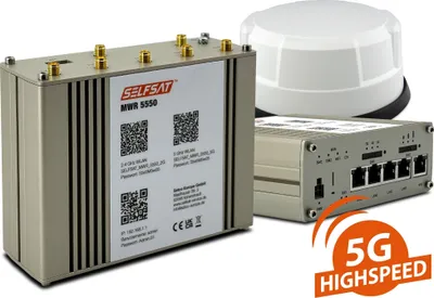 Produktbild von SELFSAT MWR 5550 mit Panorama Antenne weiß (4 x 5G/4G, 2 x WLAN, 1 x GPS, 1 m Kabel)