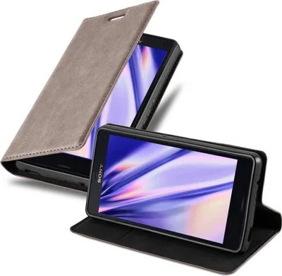 Obrázek produktu pro Cadorabo Case for Sony Xperia Z3 COMPACT Protective Case in Brown Pouzdro na mobilní telefon s magnetickým zavíráním