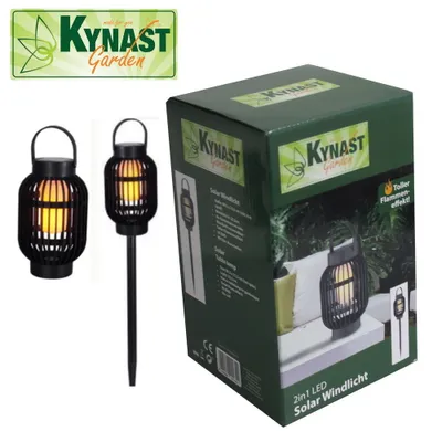 Produktbild von Kynast Exclusiv Ø 13 cm Solar Tischlampe 2in1 mit Flammeneffekt