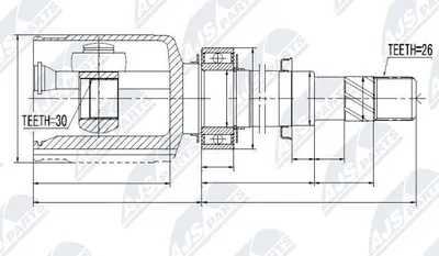 Produktbild von NTY Gelenksatz Antriebswelle Vorne Rechts für NISSAN Qashqai / Qashqai +2 I (J10, NJ10) NPW-NS-021