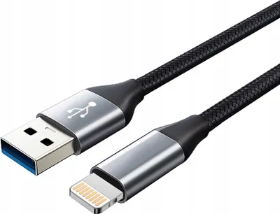 Zdjęcie produktu dla Kabel Usb - Lightning 2.0 Mocny Długi Oplot 2M