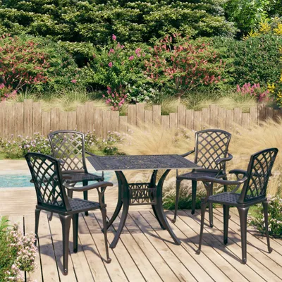 Produktbild von The Living Store 5-tlg. Bistro-Set Aluminiumguss Schwarz