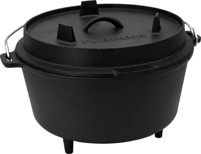 Produktbild von FireRocket Dutch Oven 9qt 8,5L mit Füßen Premium Gusseisen Schmortopf Gusstopf Feuertopf Bräter eingebrannt niederländischer Kochtopf verschiedene Größen