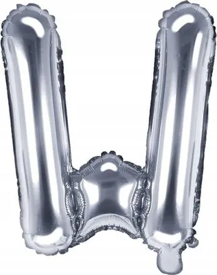 Image de Ballon argenté 35cm lettre W