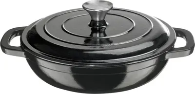 Produktbild von ERNESTO® Gusseisen-Servierpfanne Kochtopf Schmorpfanne Topf Ø 25 cm schwarz