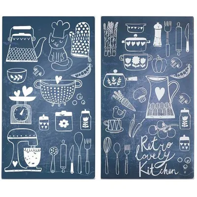 Produktbild von Zeller Herdabdeck-/Schneideplatten "Lovely Kitchen", 2-er Set, 30 x 52 cm, 26308