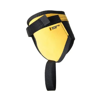 Rißkletterknöchelschutz Ankle Protector von singing rock in Gelb und Schwarz; mit verstellbarem Riemen.