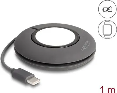 Produktbild von Delock - Ladekabel für Smartwatch - 24 pin USB-C männlich magnetisch - 1 m - Grau