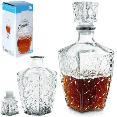 Zdjęcie produktu dla Szklana karafka Szklana butelka Karafka do whisky Szklana karafka do whisky Szklany dzbanek do whisky 830 ml