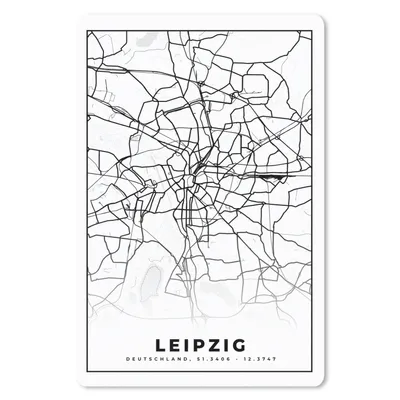 Produktbild von MuchoWow® Mauspad Mousepad Leipzig - Karte - Stadtplan 18x27 cm - Mousepads - Maus Mat - Pad - Mausunterlage