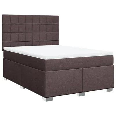 Produktbild von vidaXL Boxspringbett mit Matratze Dunkelbraun 140x190 cm Stoff