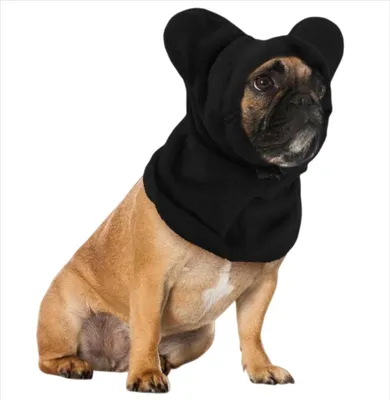 Produktbild von INF Plüsch Tier Wintermütze - Warmer Hunde Snood mit Ohrenschützern Schwarz S